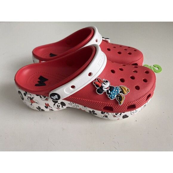 Crocs Disney Mickey Minnie Mouse Platform Clog 208885-8C1 Women's Sz 8 Jibbitz - Picture 5 of 10